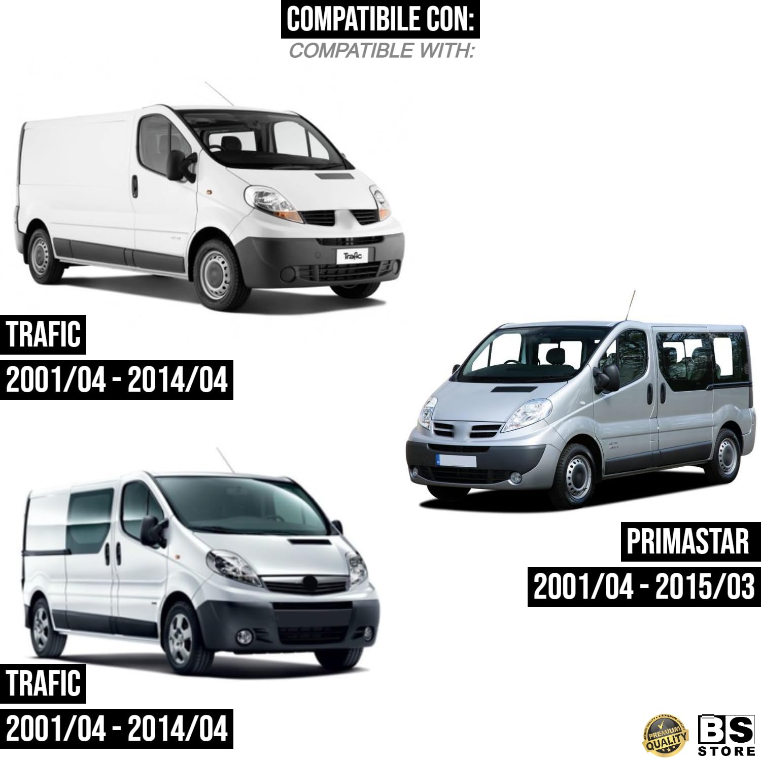BSSTORE Maniglia Apriportiera Esterna Anteriore Compatibile Con TRAFIC | VIVARO | PRIMASTAR (Destra - Lato Passeggero)