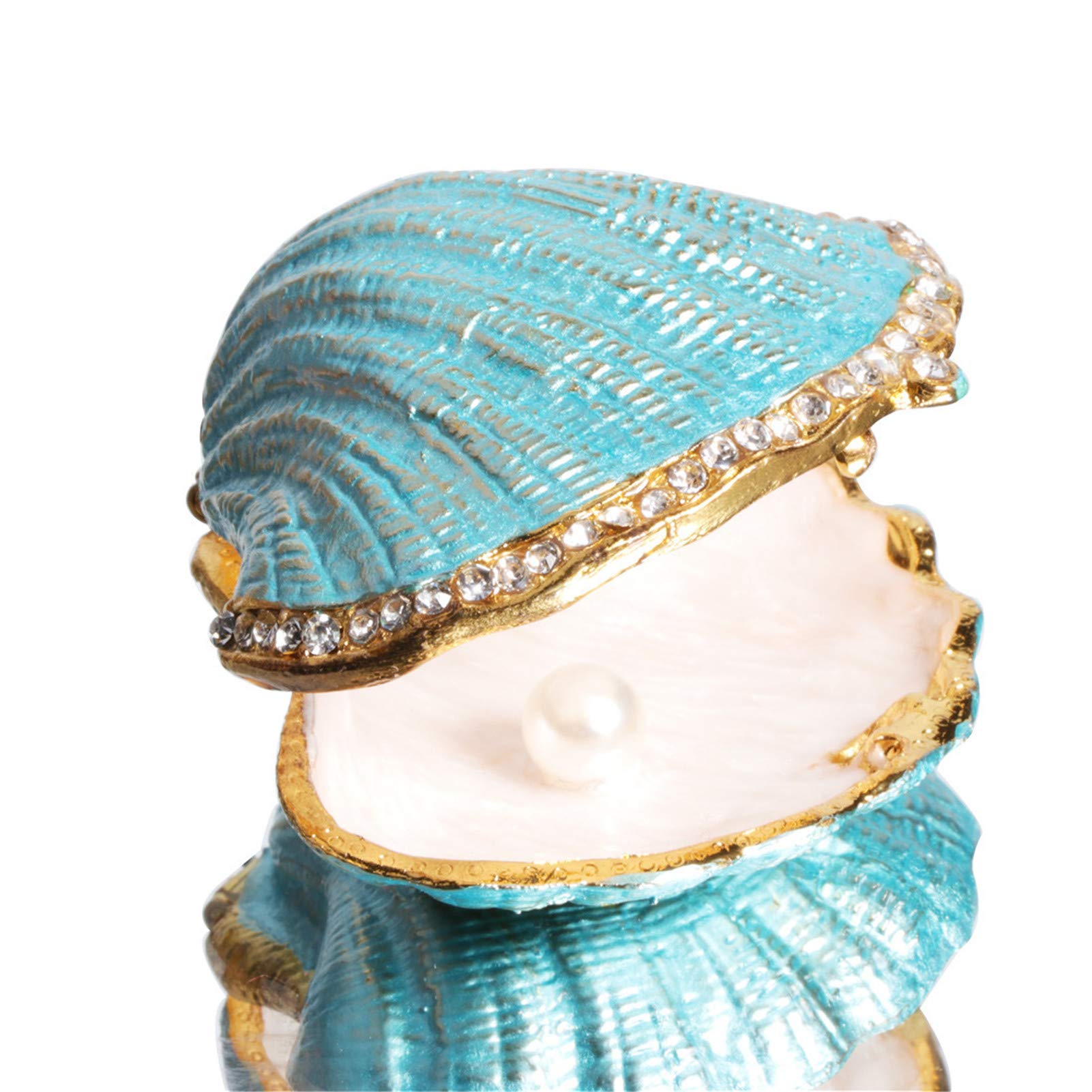 Amazon｜Waltz&F青い貝殻 ジュエリーボックス クリスタル動物