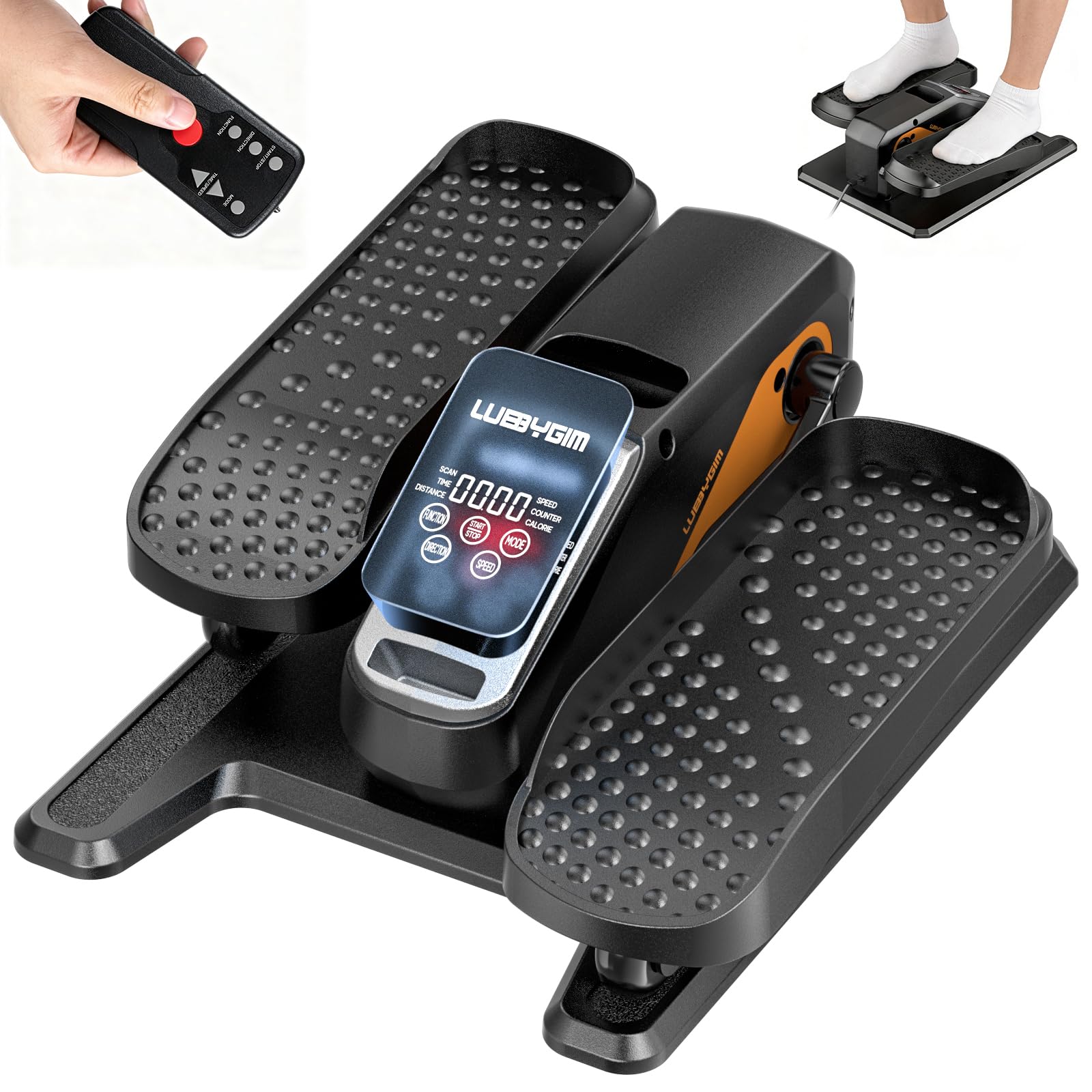 Under Desk Elliptical Machine Quiet Motorized Leg Exerciser with Smart Remote, 12-Speed Manual Programs Auto/3 Auto Programs LCD Display & Bidirectional Motion for Home/Office