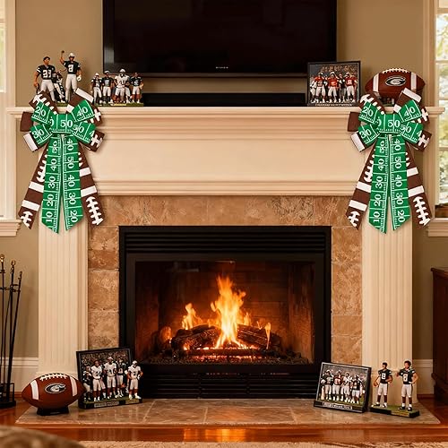 Vista 30 de 2 rollos de cintas de fútbol para manualidades, rugby de fútbol con borde con cable, cinta de arpillera marrón y roja, rollos deportivos, cintas