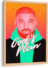 Canvas Lab | Gods Plan | 11 x 7 in | Fine Art Framed Print, Frame Color: Natural | Colorful, Celebrities and Icons | Wall Decor for Bedroom, Living Room or Office