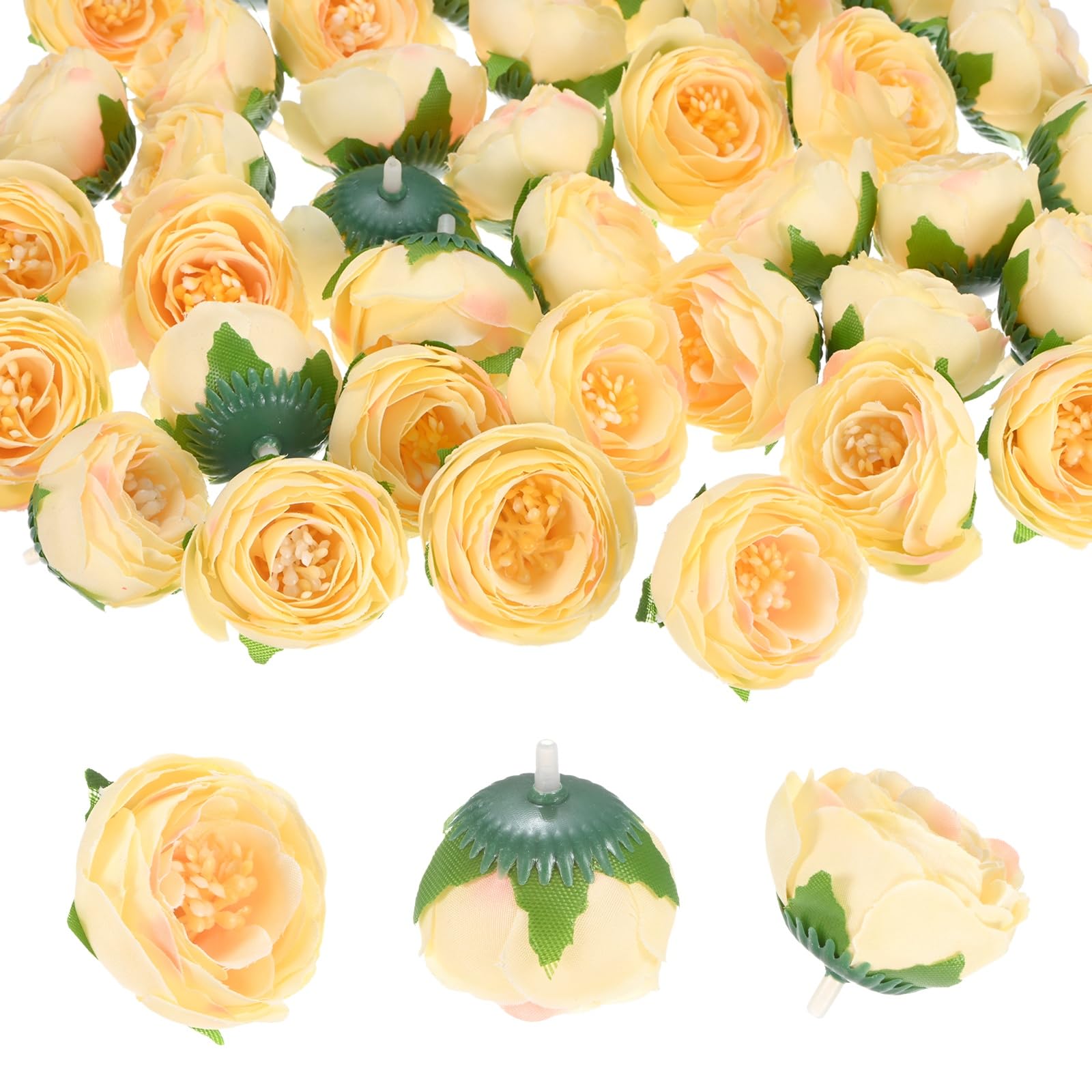 Têtes de fleurs artificielles pour loisirs créatifs et customisation de paniers de mariage