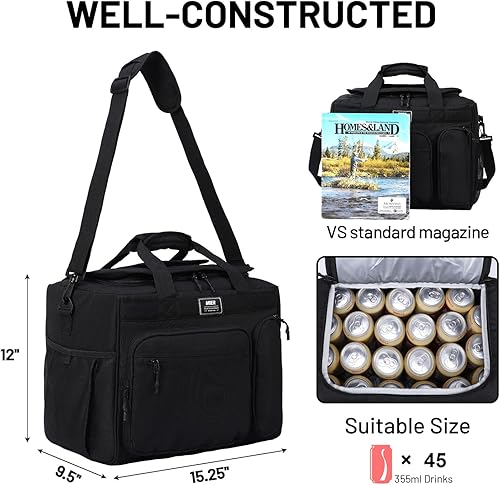 Miniatura 6 de MIER Bolsa enfriadora suave extra grande de 30L con abridor de botellas para camping, playa, barbacoa, comestibles, golf, a prueba de fugas, bolsa