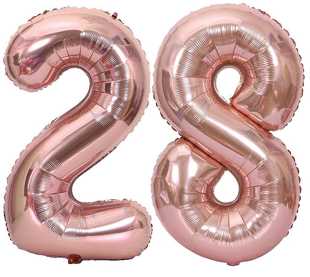 Haven's Treasure® Number Foil Balloon 32" Inch - Rose Gold Colour (ROSE GOLD) (28-ROSE GOLD)