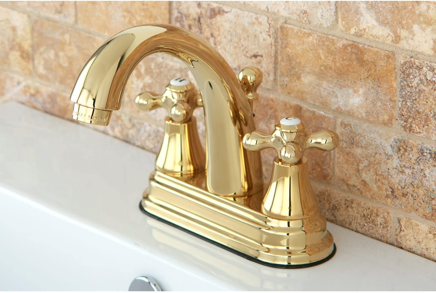 Kingston Brass KS7618AX English Vintage Center Set Lavatory Faucet, 4-3/4-Inch, Brushed Nickel