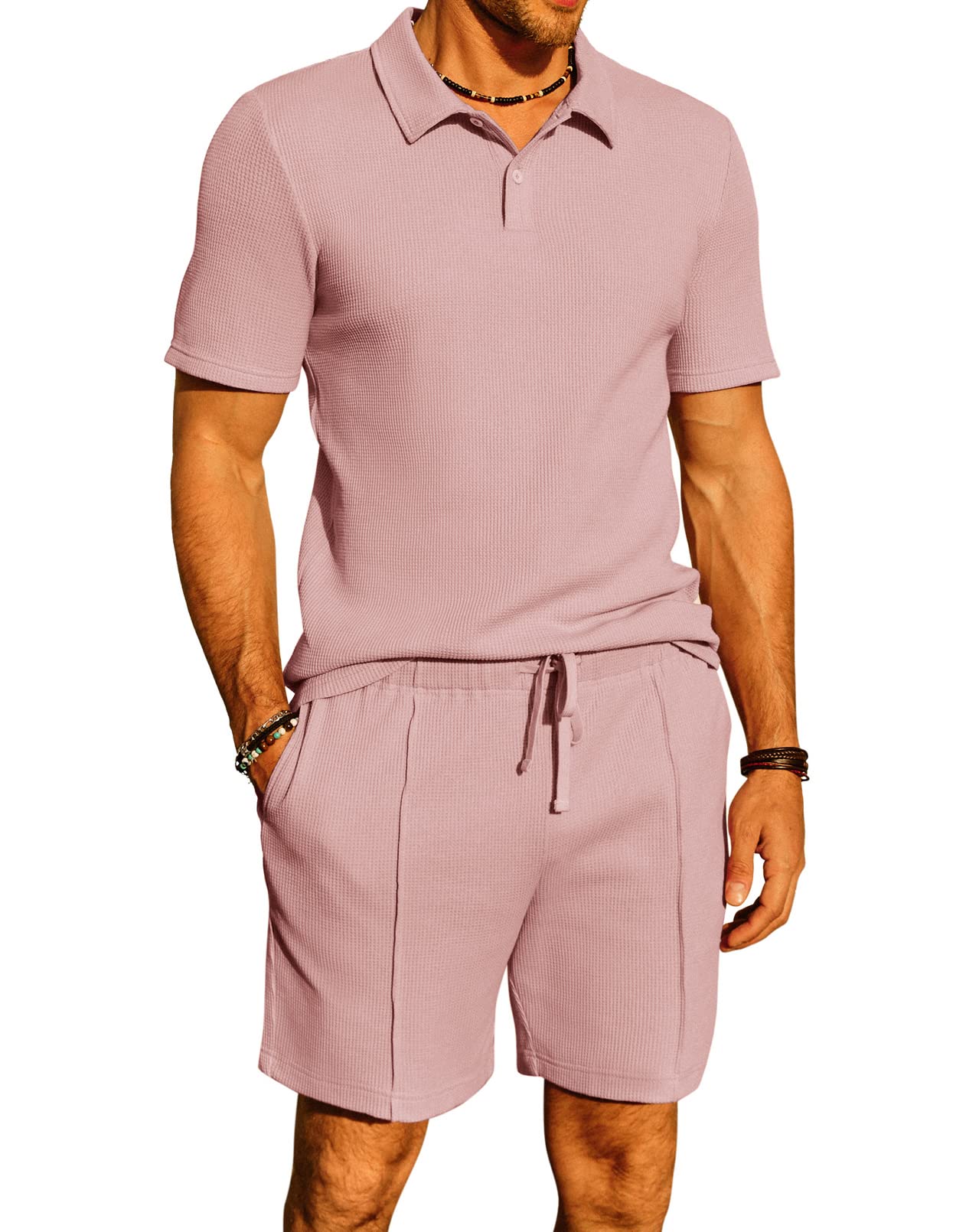 PJ PAUL JONESMen's Fashion Short Sets Outfits 2 Piece Summer Polo Shirt and Shorts Sets