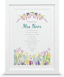 Personalised thank you teacher gift | End of term print (A4-30x21cm, Print & Standard Frame)
