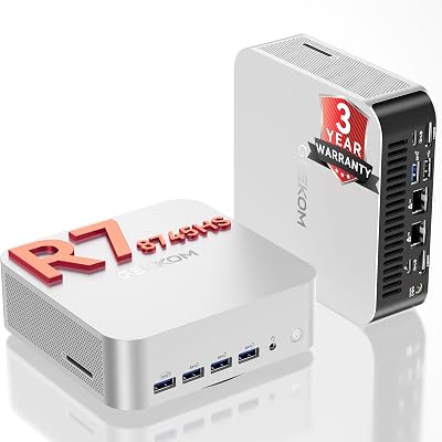 GEEKOM Mini PC Office & Video Editing[3-Year Coverage] A8 Max with AMD Ryzen 7 8745HS(Beats H 255/7735hs) Without RAM/SSD/OS(Memory Free),Dual LAN Mini Computer,Radeon 780M Mini Desktop/USB4/8K
