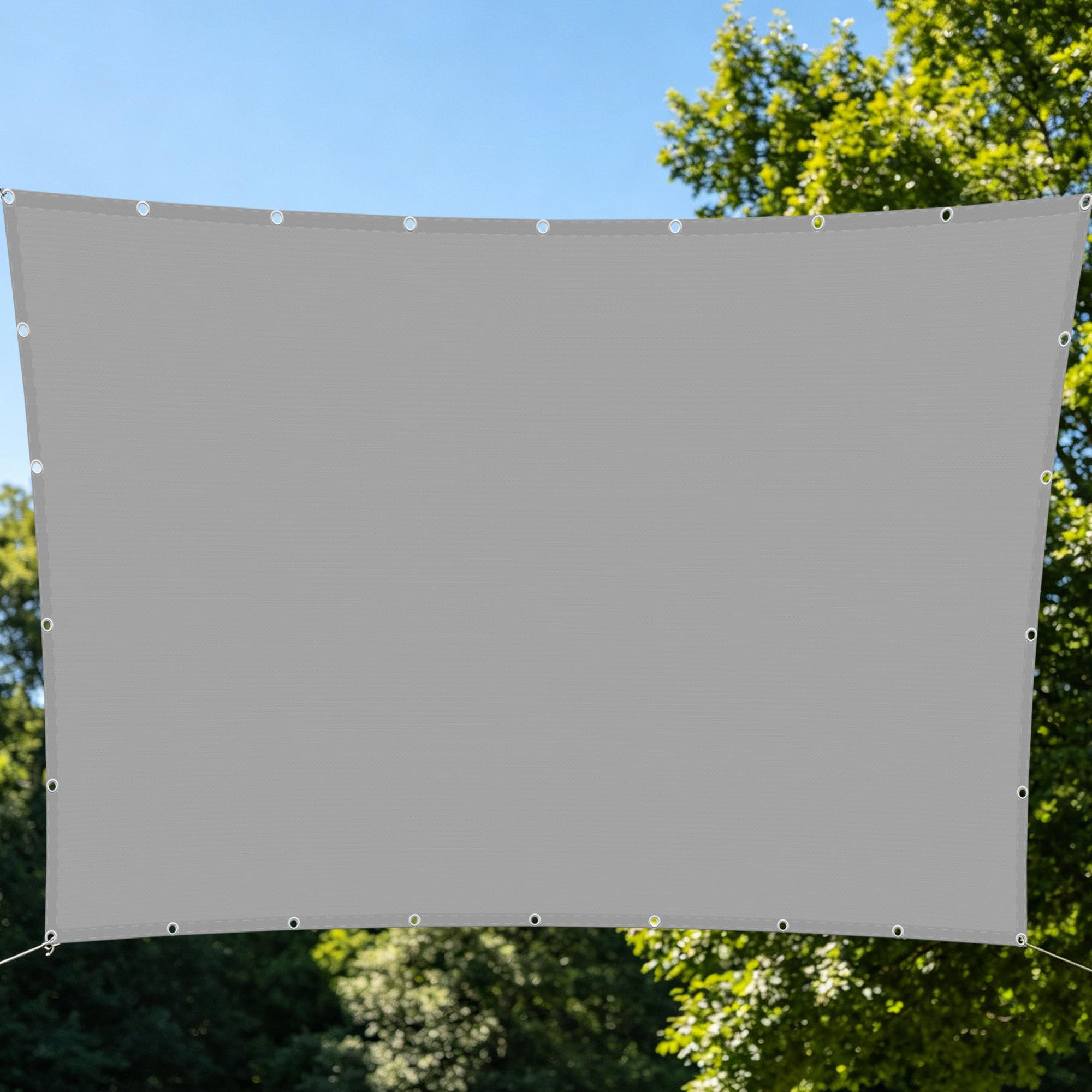 Voile d'ombrage rectangulaire 150x400 cm gris clair pour extérieur