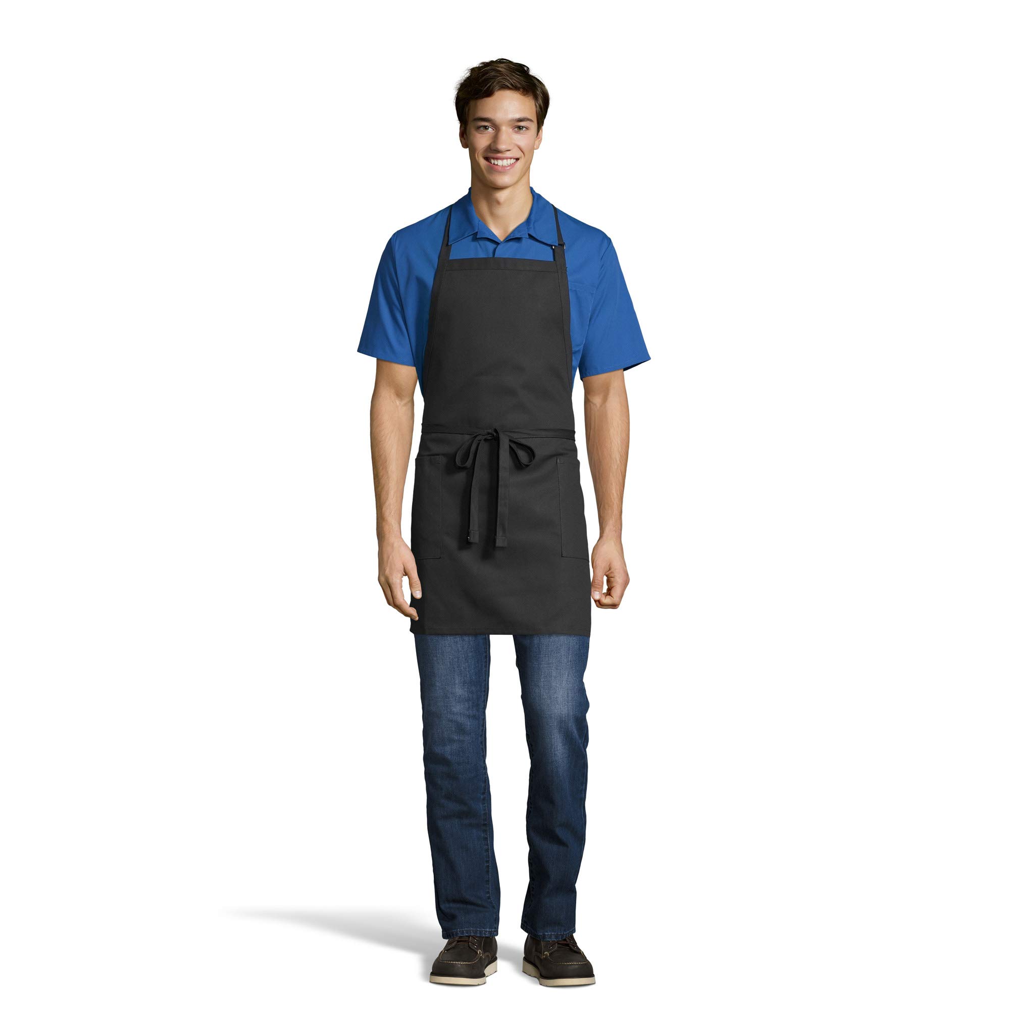 Bib Aprons with Pockets for Work + Restaurant Uniform