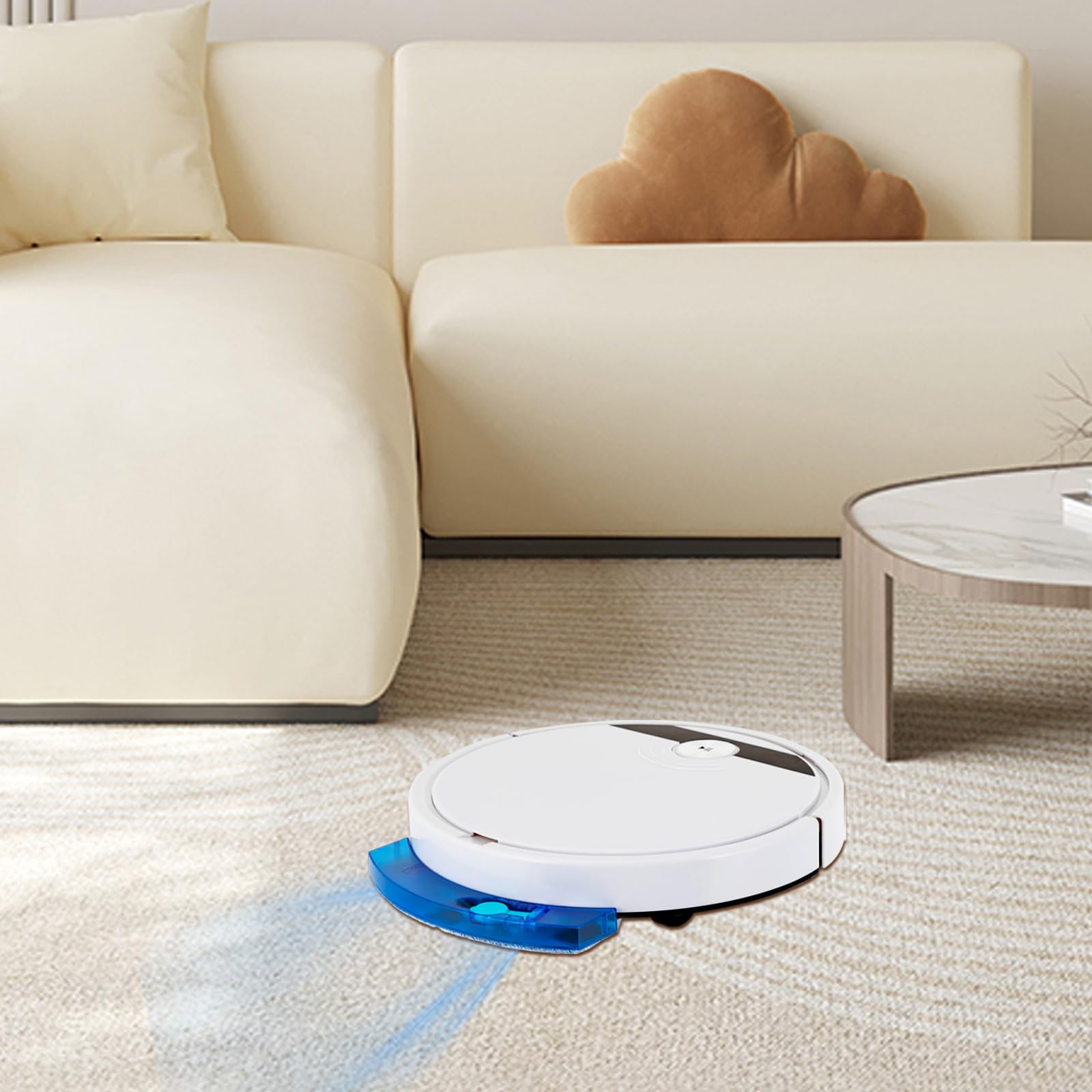 Barredora 3 en 1 de 15 W, mando a distancia, multifunción, gran potencia de succión, varios métodos de control, caja de polvo, varios orificios de refrigeración, cepillos de borde, para apartamentos
