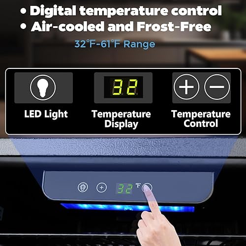 Miniatura 4 de Kndko Refrigerador de bebidas  Mini refrigerador para 130 latas con estantes ajustables, puerta de cristal, control digital de temperatura,