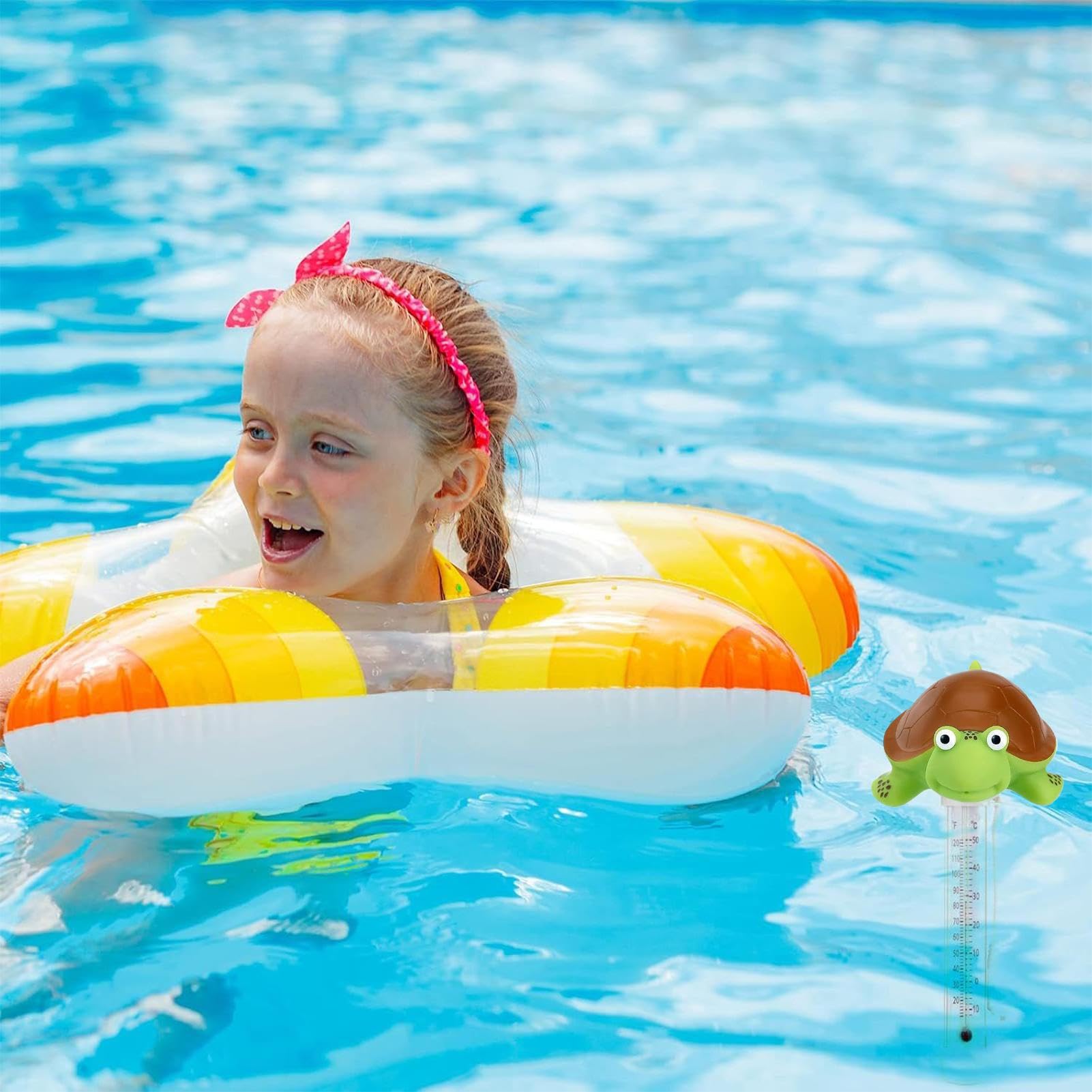 Termometro Per Piscina Tartaruga Termometro Galleggiante Animale Con Grande Schermo Design Forma Animale Resistente agli Urti E all'acqua Per Stagni Pesci E Bacini Giardino Esterno