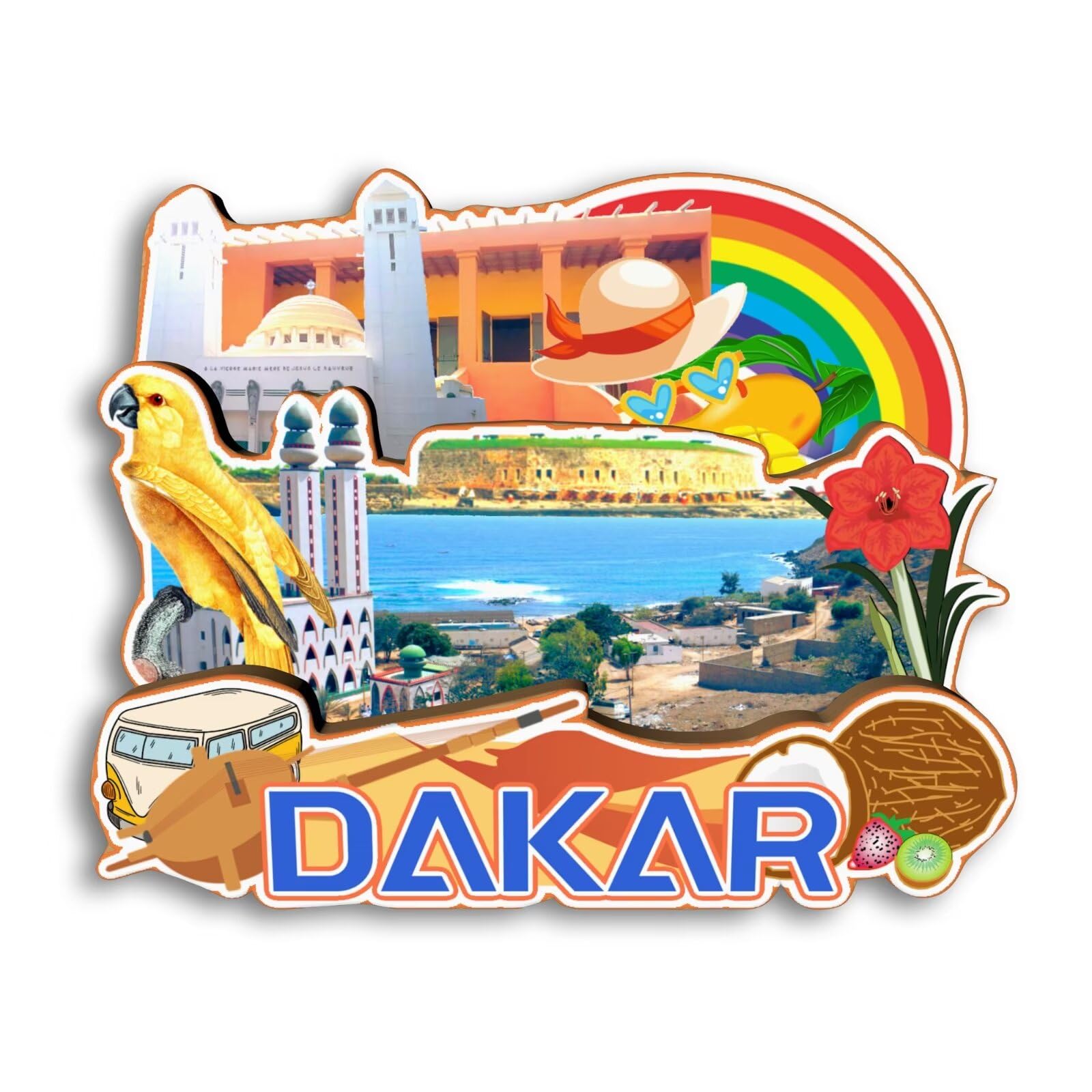 Magnete Per Frigorifero 3D Nassau Bahamas - Souvenir In Resina Con Dettagli K 715729