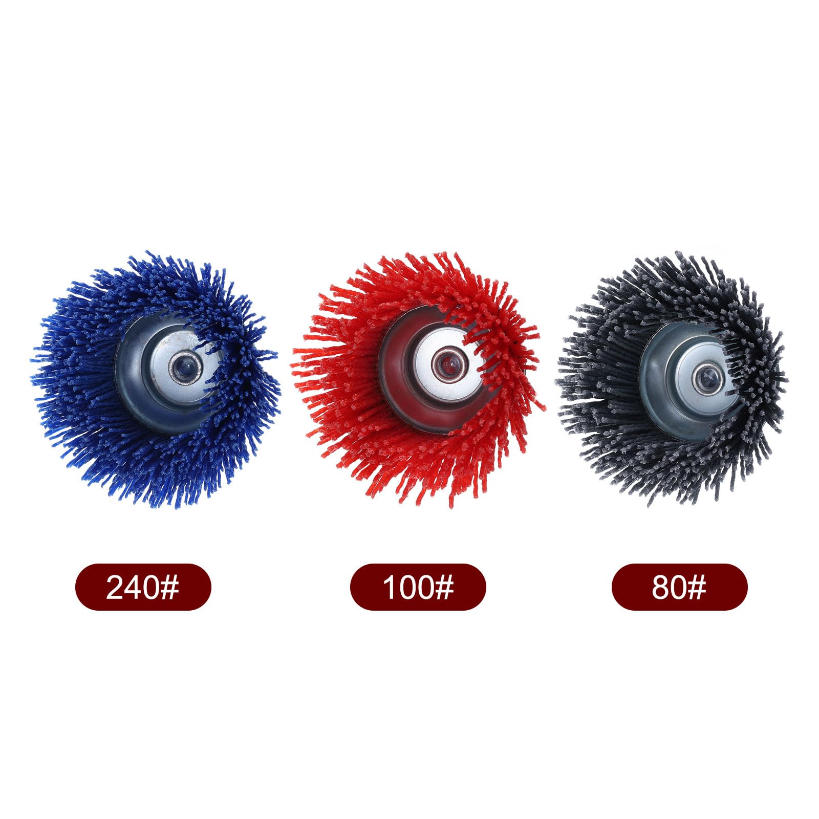 QUARKZMAN 12 Pezzi Spazzole A Tazza In Filamento Di Nylon Per Trapano Set Di Spazzole Abrasive Con Codolo Esagonale Da 1/4" Misure 1" 1 1/6" 3" Per Rimozione Ruggine Corrosione