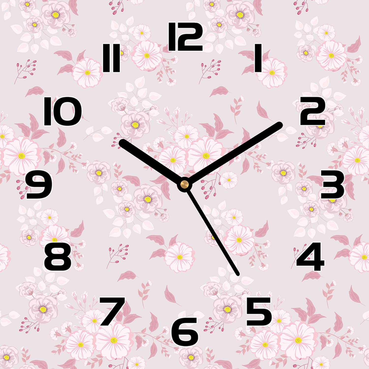 Horloge en verre cuisine salon Coloray aiguilles noires 30x30 cm impression murale moderne