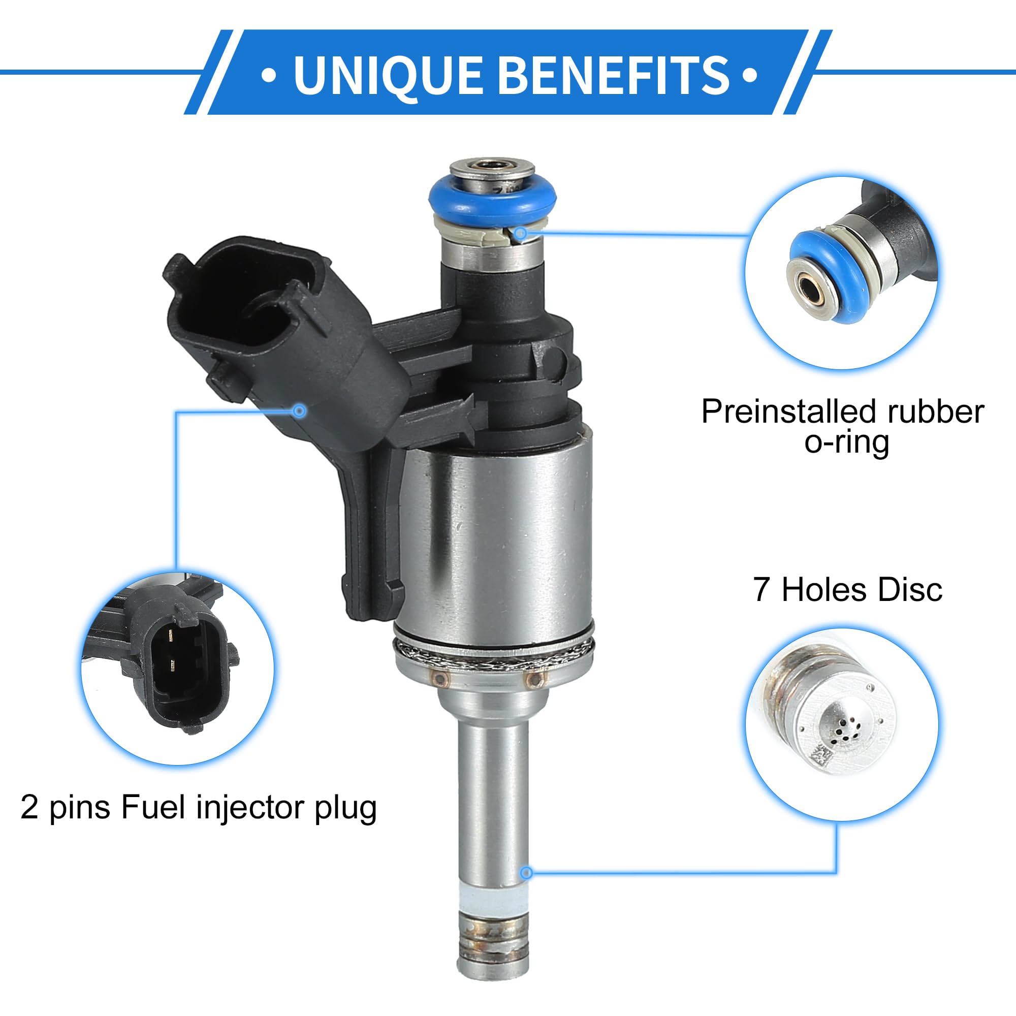 4 Piezas Inyector De Combustible Compatible Para Peugeot 3008 1.6 Thp 2009-2016, Boquilla De Inyección De Combustible De Plástico Negro A Juego De Flujo.