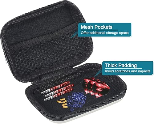 Miniatura 4 de PATIKIL Estuche de dardos, dardos de EVA multifuncionales, almacenamiento de transporte con bolsillos de malla para dardos, puntas, vuelos,