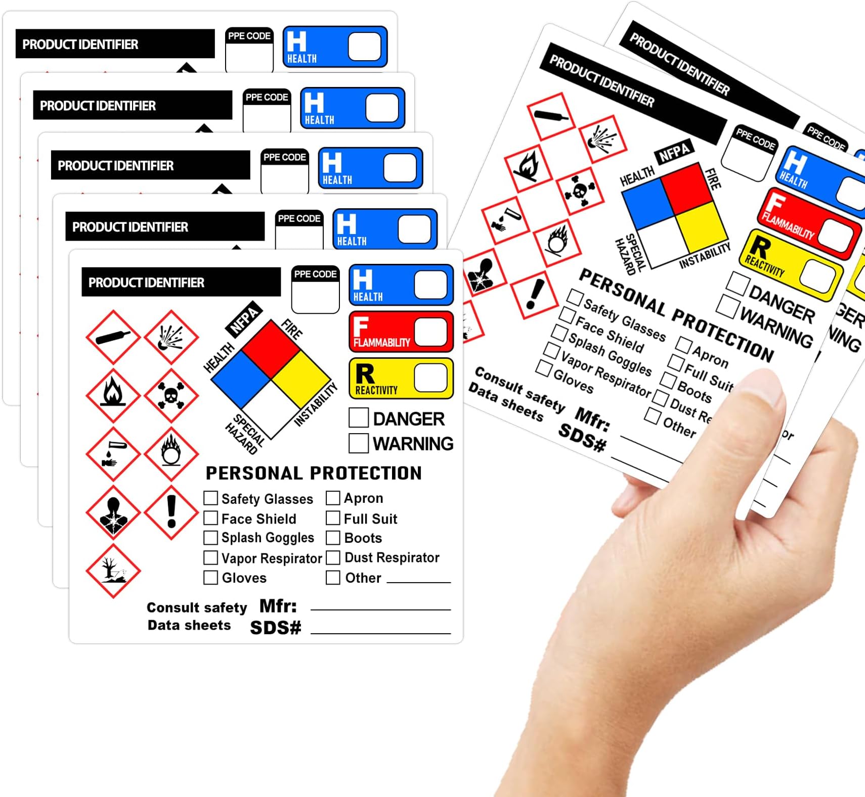 HMIS OSHA Hazardous Chemical Safety Data Stickers 3inch SDS