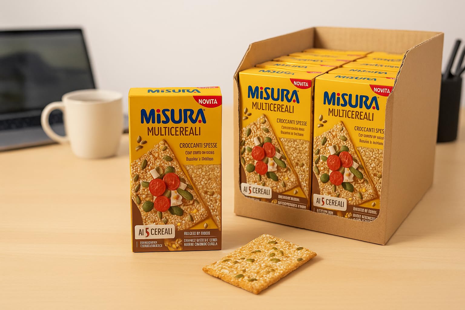10 Confezioni Croccanti Multicereali 200g – Con 5 Cereali, Semi di Zucca, Sesamo e Quinoa, Ricchi di Fibre, Snack Spesso e Croccante, Senza Olio di Palma, Totale 2 kg
