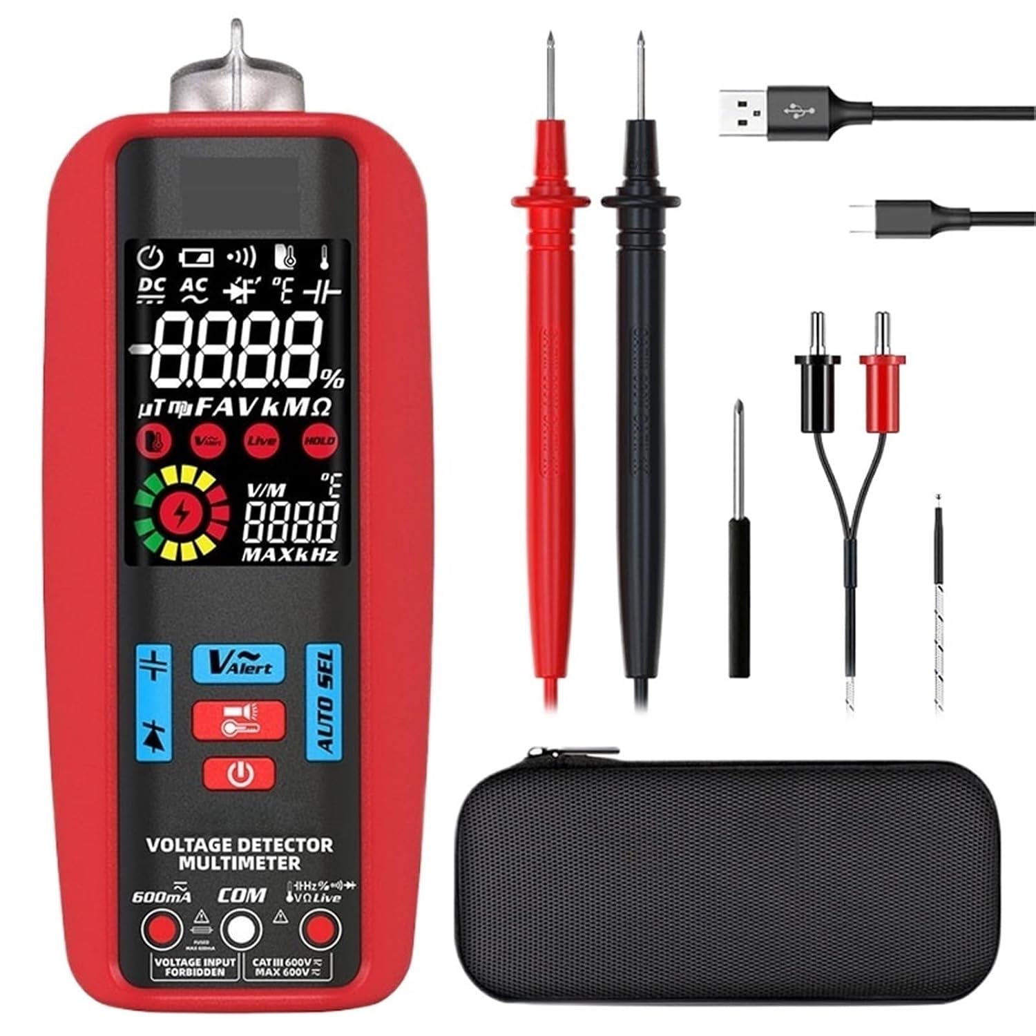 1pc A5X Multifunctional Digital Multimeter Voltmeter NCV Live Wire Ohm Diode Current Voltage Test AC Meter Detector