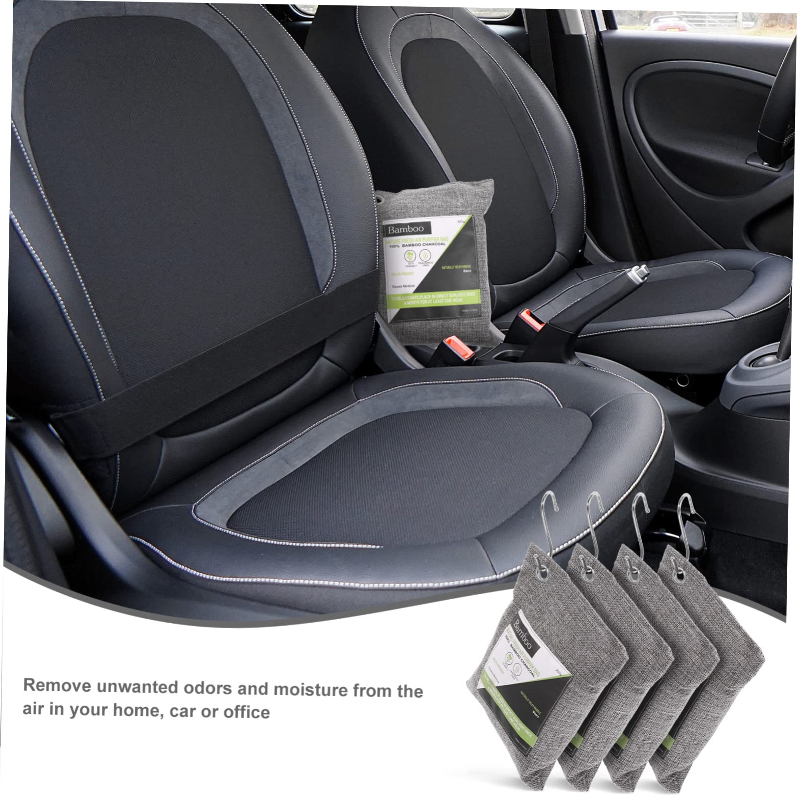 ULTECHNOVO Set 1 Borsa di Purificazione Aria Carbòn Attivato Non Tessuto, Assorbi Umidità e Odori per Auto e Ufficio, Sacchetti Deodoranti al Bambù