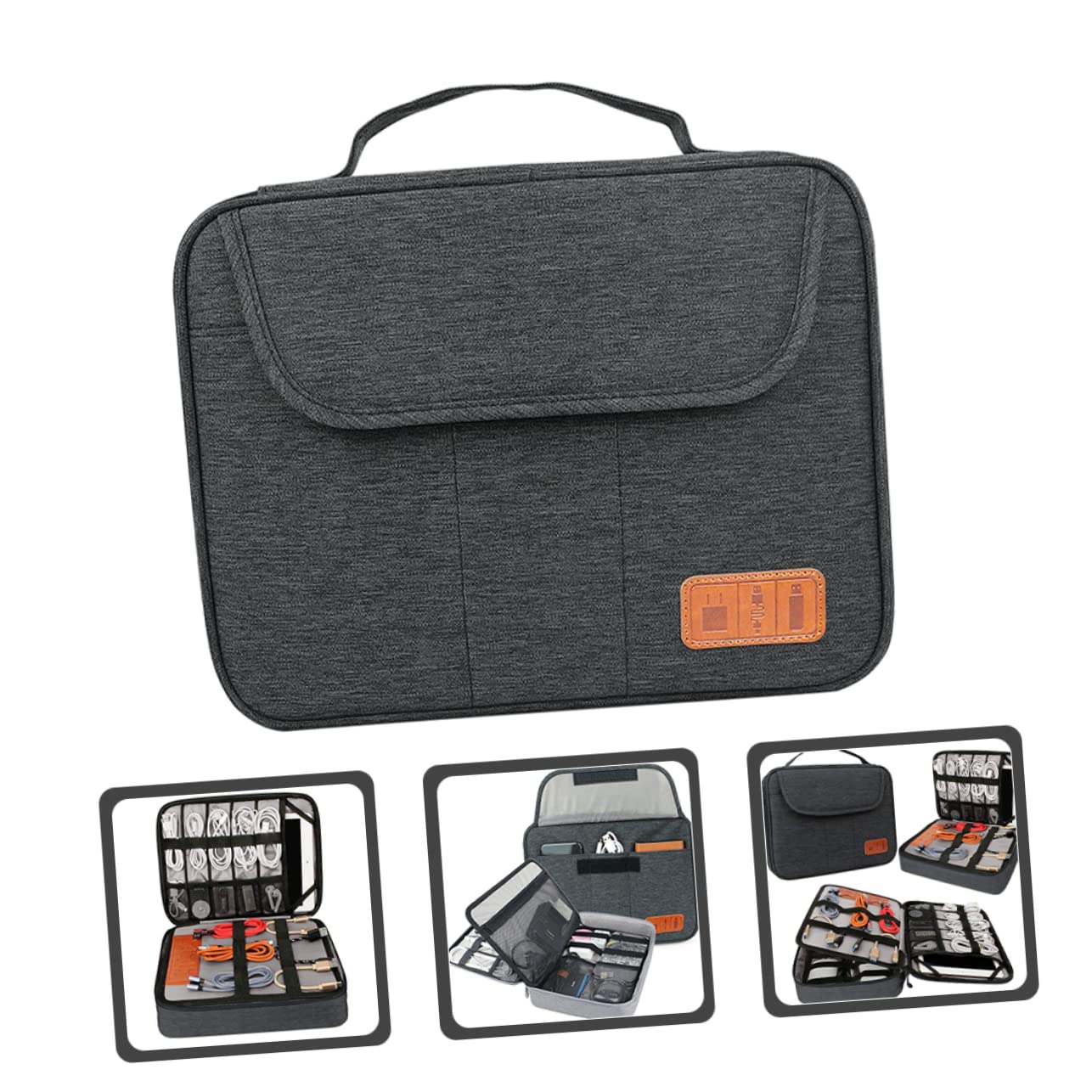 SHINEOFI Borsa Porta Cavi Organizer da Viaggio Strati Custodia per Dispositivi Elettronici Organizzatore per Cavi e Accessori Vari Maniglia per Archiviazione di Telefoni