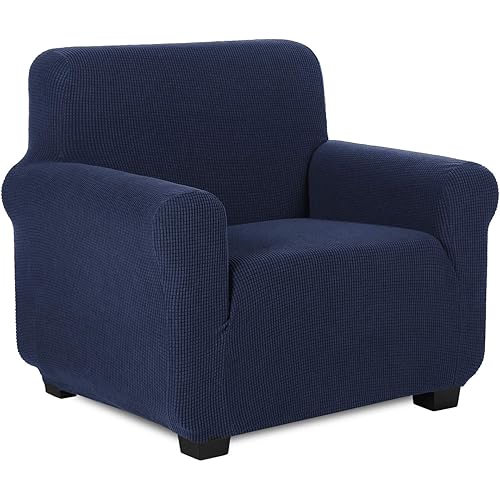 TIANSHU Stretch Armchair Cover Chair Cover for Living Room, Durable Armchair Slipcover, 1 Cushion Chair Cover Sofa Cover for Armchair, Stay in Place Furniture Slipcover for Pet(Chair, Navy Blue)