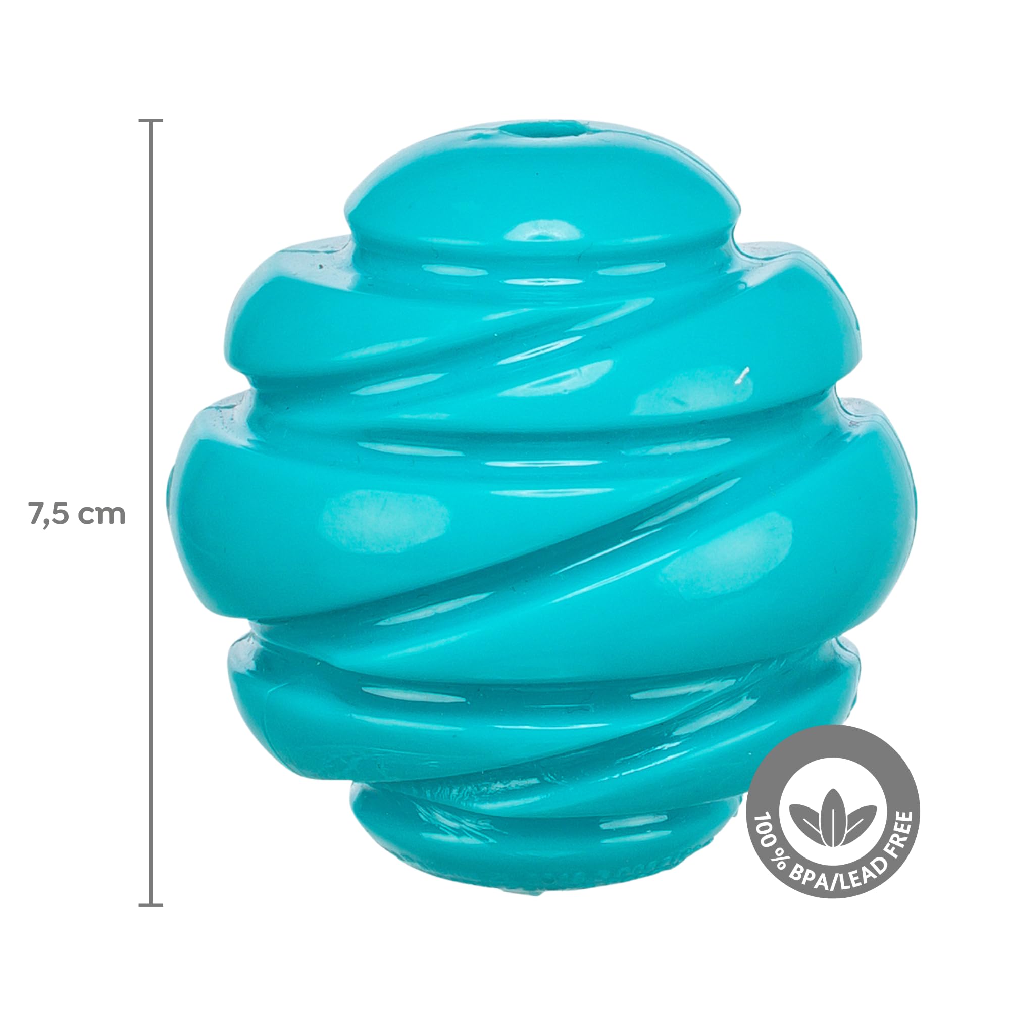 TRIXIE Super Strong Ball Jouet à mâcher TPR pour Chien – Pétrole – ø 7,5 cm | Pétrole – Particulièrement robuste et résistant – Idéal pour chiens mordeurs, stimule l'activité – Pour chiens