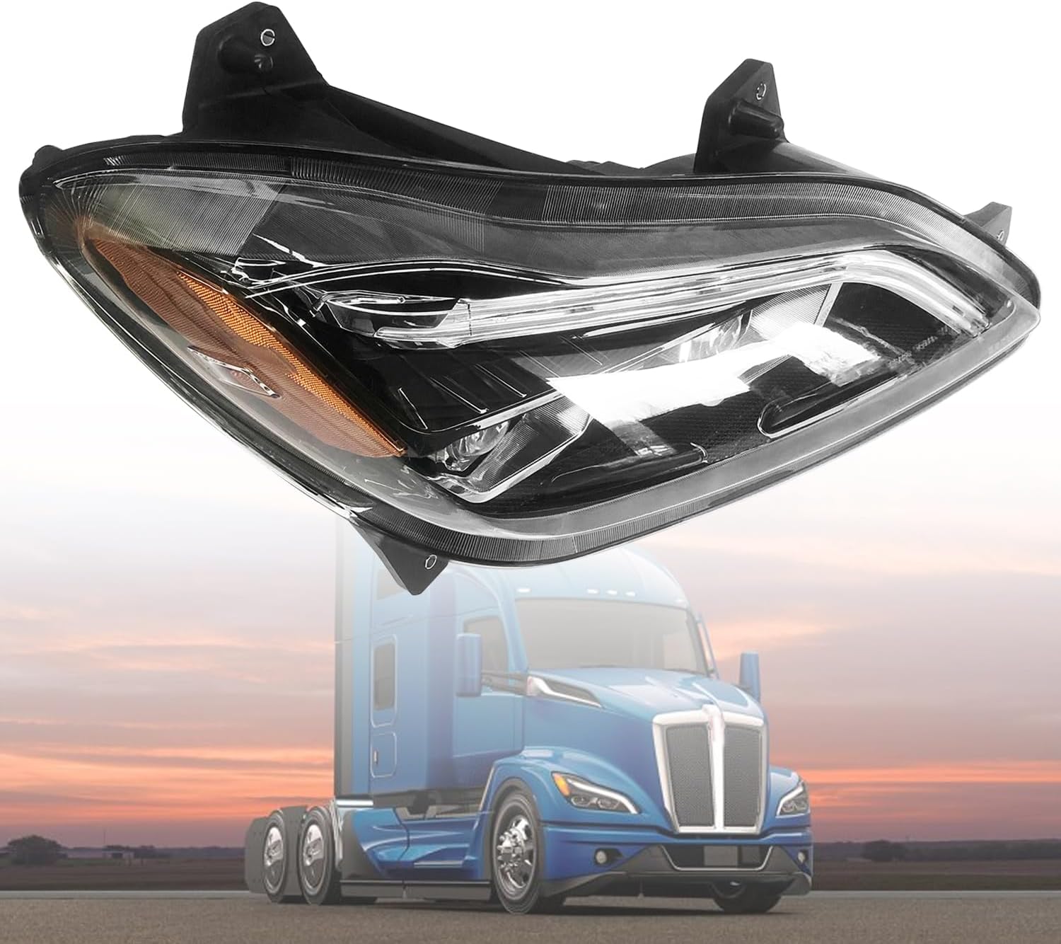 P546157100R Right Passenger Side LED Headlight Headlamp Assembly Fits for Kenworth T680 Next Gen 2022-2025 P54-6157-100 P546157100