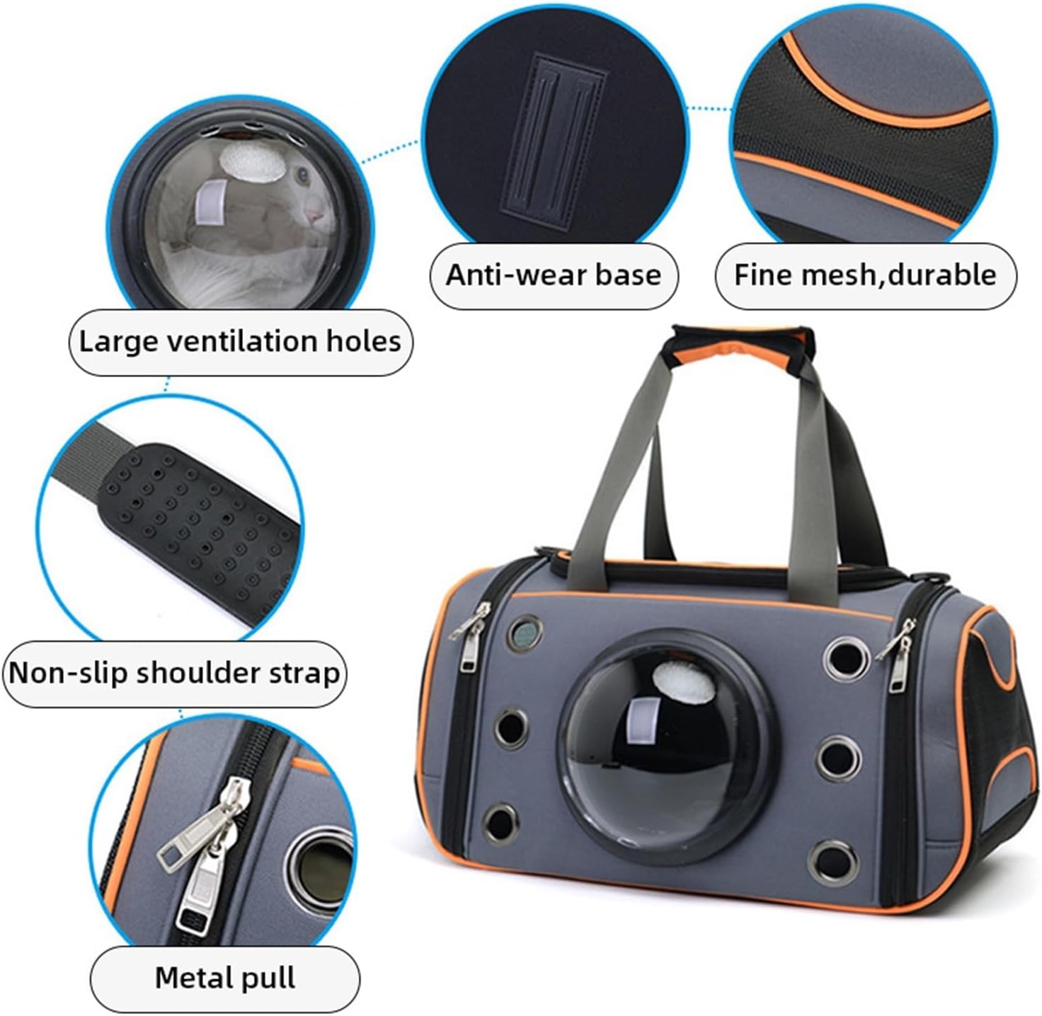 Compatible for Dog Carrier Bag Breathable Large Capacity Pet Outing Portable Puppy Handbag Crossbody Small Slings(Orange)