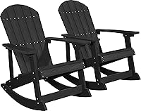 Vista 20 de YEFU Mecedora para exteriores, mecedora Adirondack, silla mecedora de patio con respaldo ancho, silla mecedora de gran tamaño con aspecto de madera