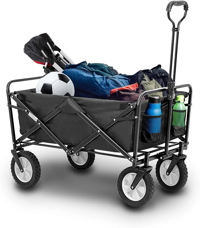 Hikeo Carrito Plegable para Exteriores Tipo Wagon Ruedas 360° Carga 150 kg | Car