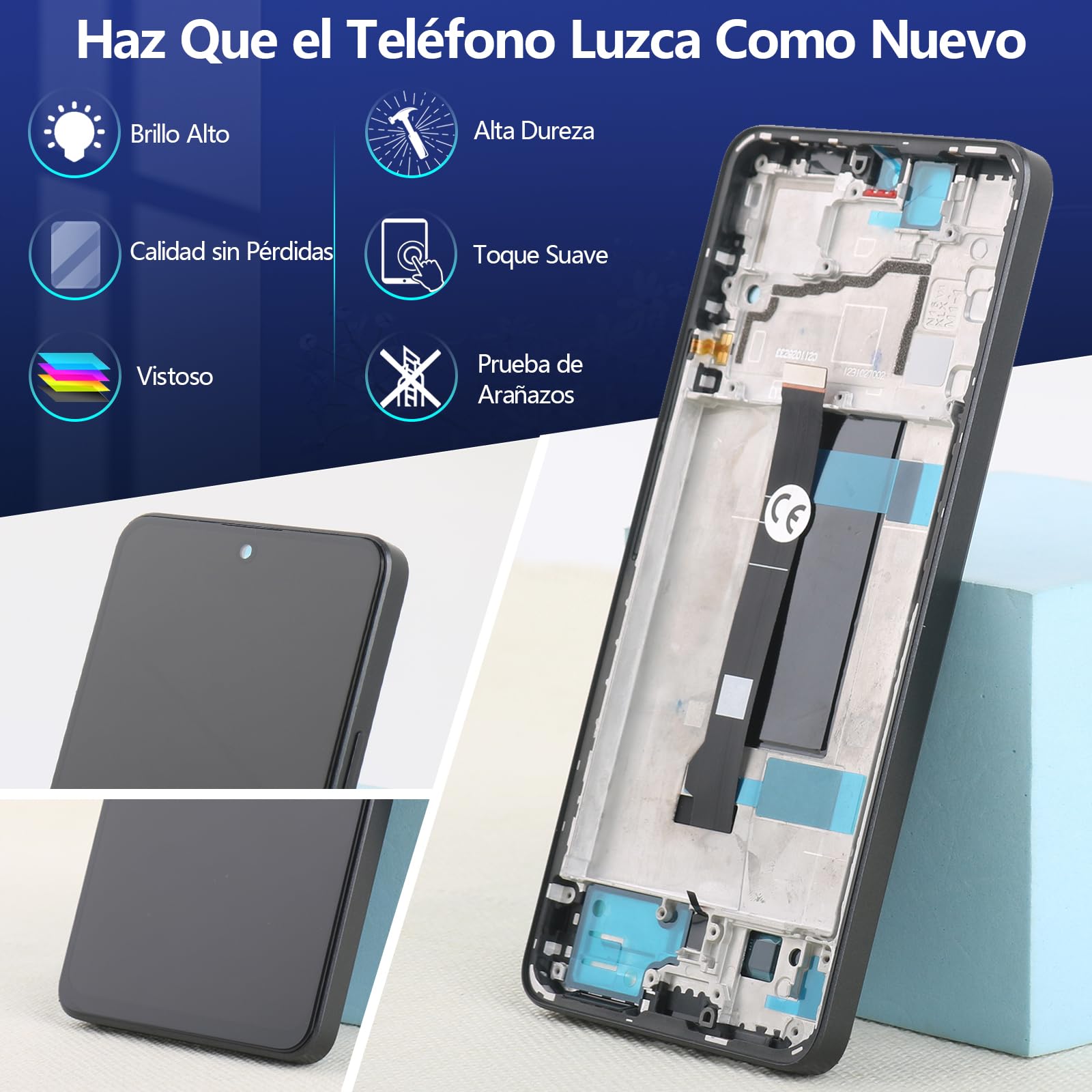 RongZy Pantalla para Xiaomi Redmi Note 13 Pro 5G LCD 2312DRA50 Táctil LCD de Repuesto Ensamblaje Digitalizador Reemplazo para Redmi Note 13 Pro 5G con Herramientas de Reparación (Negro con Marco)