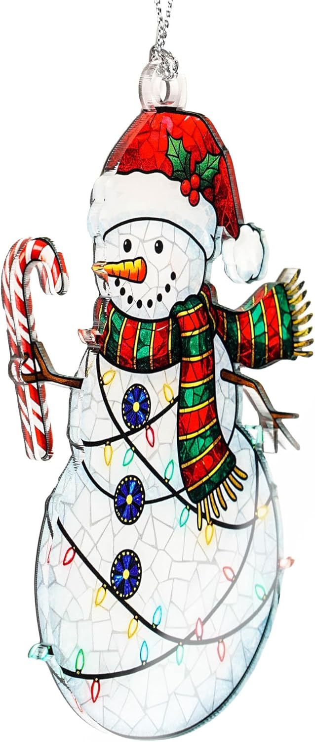 Christmas Ornament 2025 - Snowman Ornament - Snowman Ornaments for Christmas Tree - Acrylic Christmas Ornaments - Christmas Ornament 2025 - White Elephant Gifts - Xmas Tree Funny Decoration - Image 3