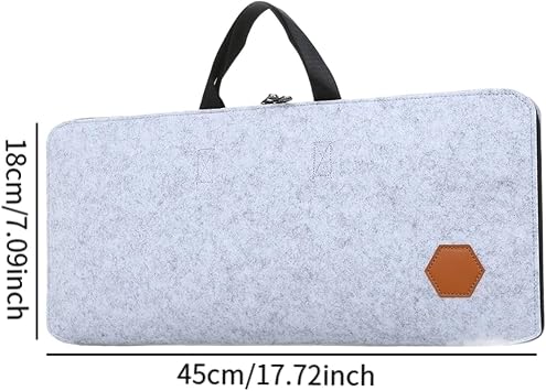 Mechanical Keyboard Storage Bag Case with Handle, Light Grey 45x18cm