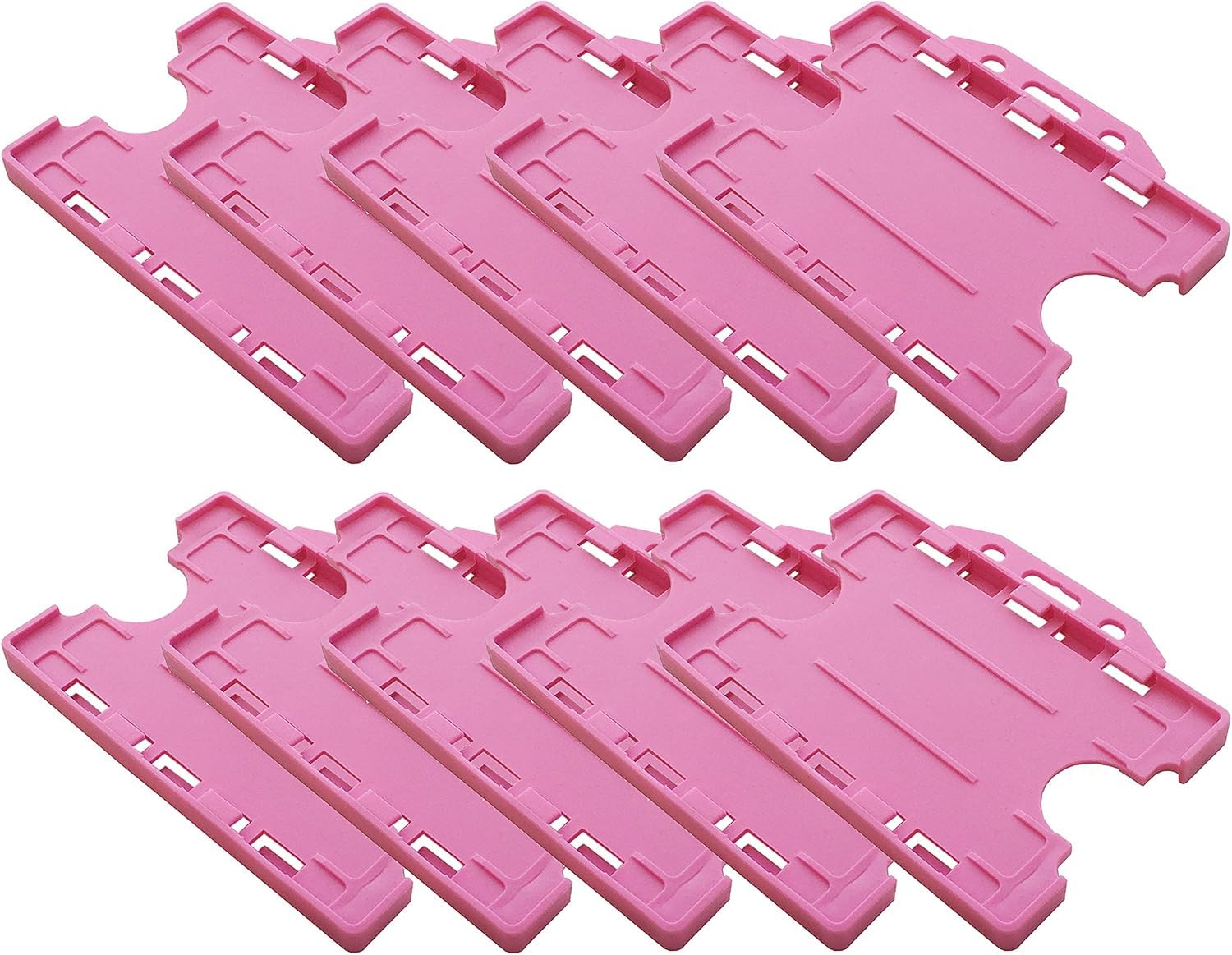 Customcard Ltd Double-Sided ID Card Holder - Secure, Pink Plastic for 2 Credit-Sized Cards (85mm x 54mm) - Durable, Lightweight for Work, School, Events - ID Card Holder for Lanyard (Pink,Pack of 10) — image 1