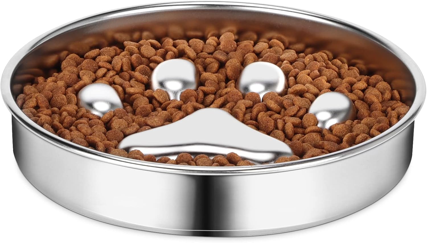 AIPERRO Slow Feeder Dog Bowls 304 Stainless Steel, 2 Cups Metal Food