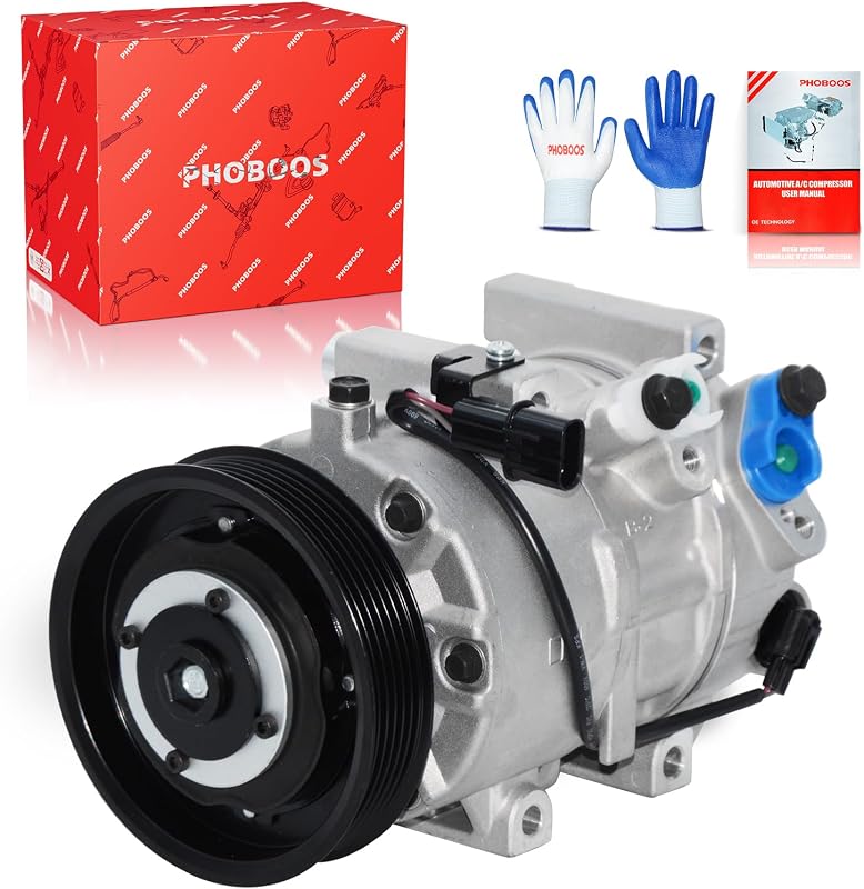 Compressor de ar-condicionado automotivo PHOBOOS com embreagem para Kia Sportage e Hyundai Tucson – 1 unidade