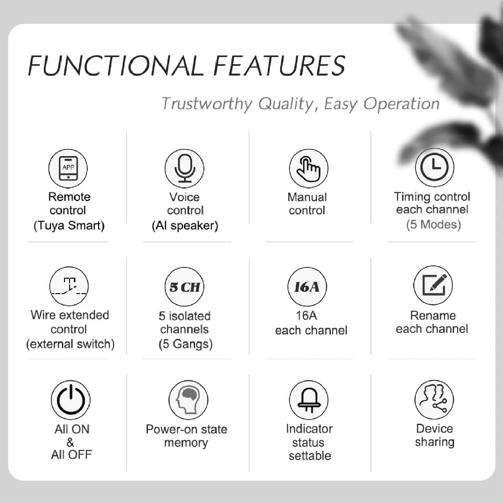 Oumefar Temporizador Inteligente WiFi, Interruptor de Tiempo de 5 Bandas para Control de Aplicaciones