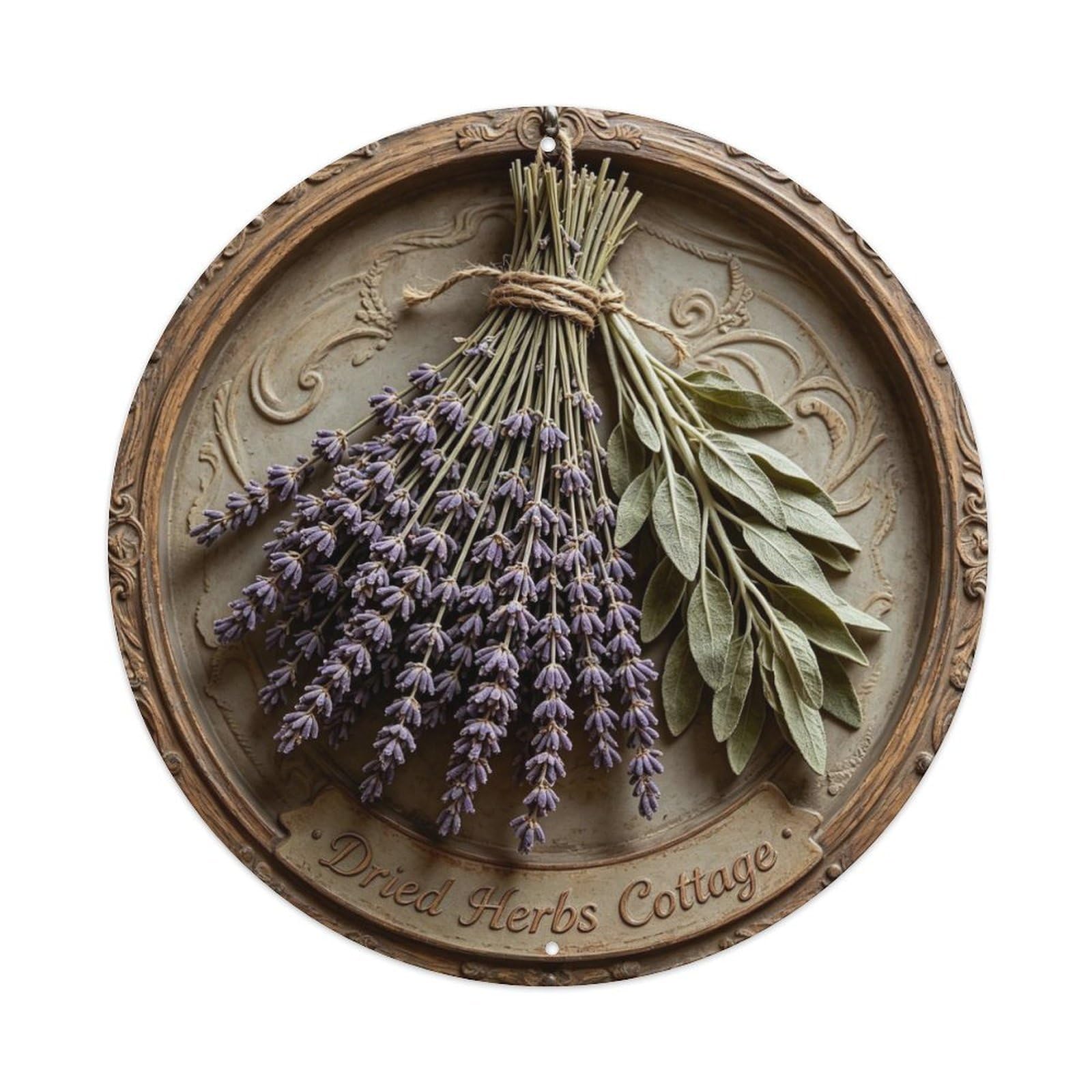 Dried Herbs Cottage Metal Tin Sign Plaque