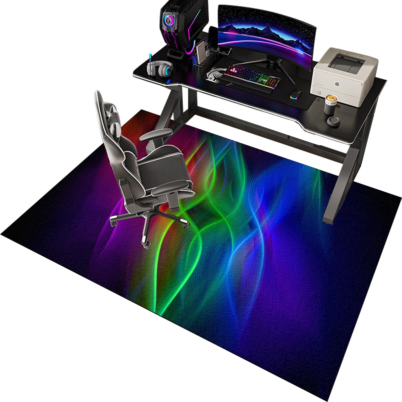 CCTSA Office Chair Mat for Carpet and Hardwood Floor, Carpet Protector Chair Mat for Office Chair, Gaming Chair Mat, Floor Mat Anti Slip for Home Office Gaming Room, Gaming Rug 180 x 230 cm