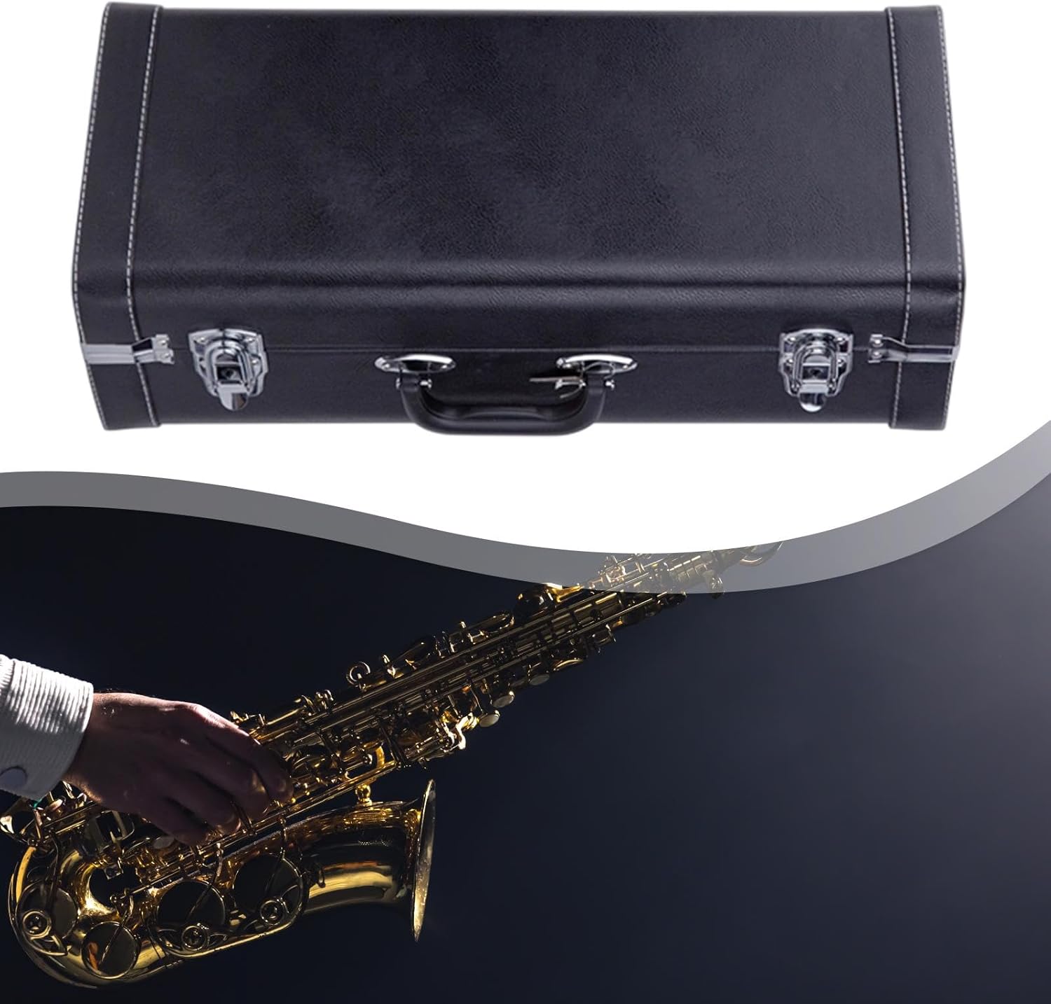 DYNWAVE Trumpet Case Musical Instrument Accessory for BB Horn Professional with Security Locks Handbag Storage Box for Travel Outside, Black