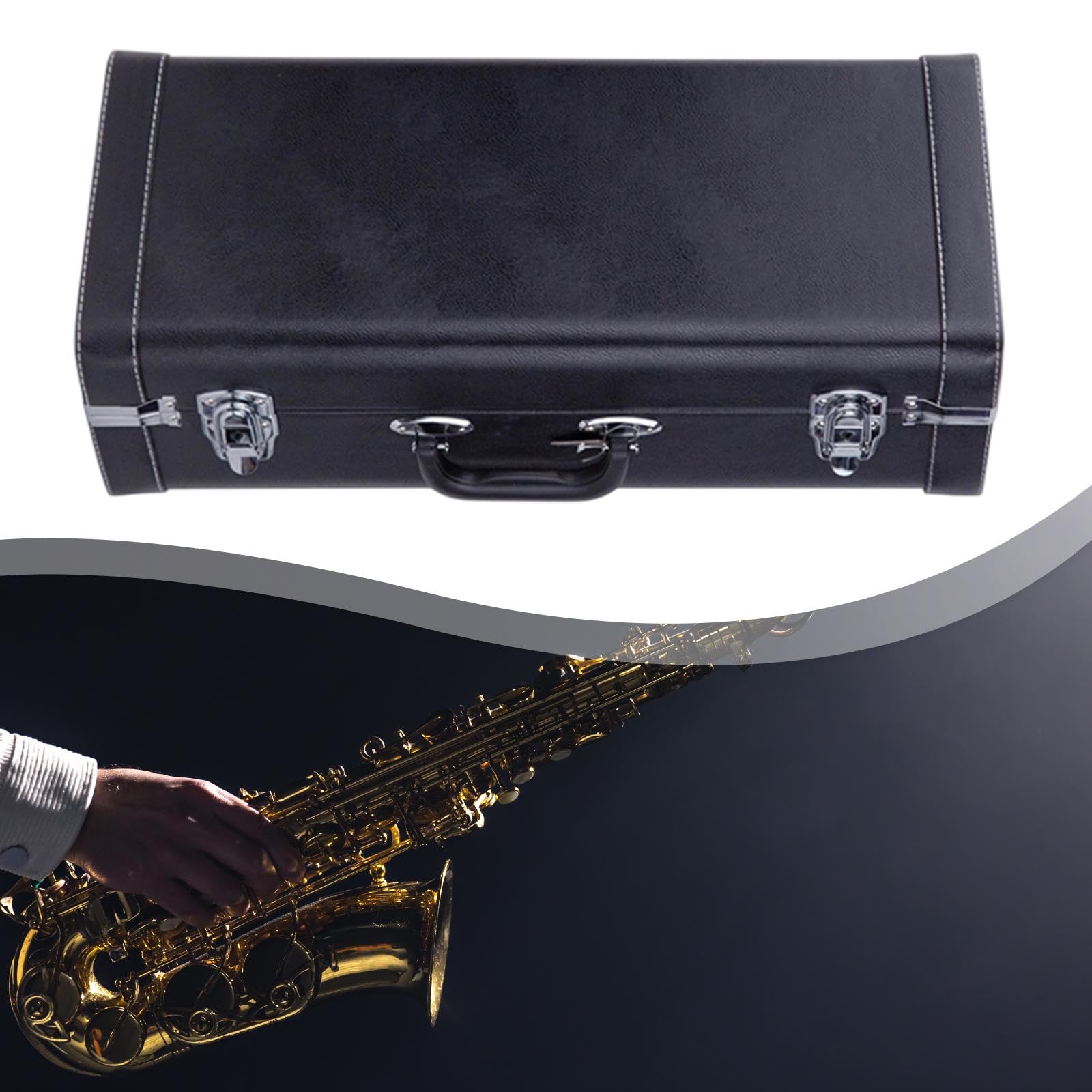 Custodia per tromba, rivestimento interno in velluto, custodia da concerto, accessorio per strumenti musicali, ideale per, nero
