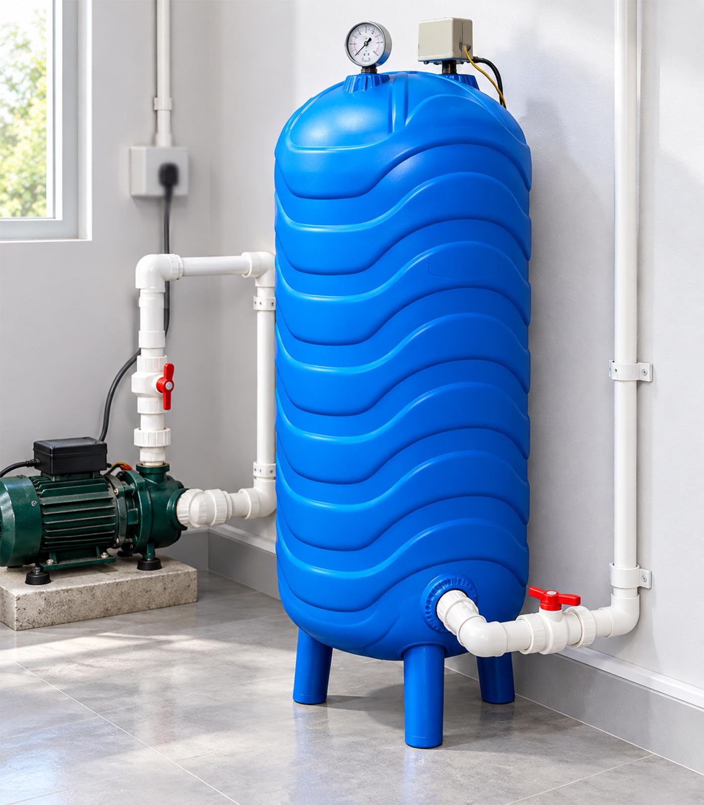Zbiornik ciśnieniowy do wody z PE 300L/79.2Gal