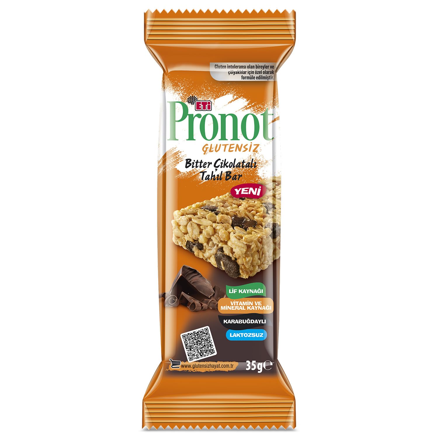 Eti Pronot Glutensiz Bitter Çikolatalı Yulaf Bar 35 g