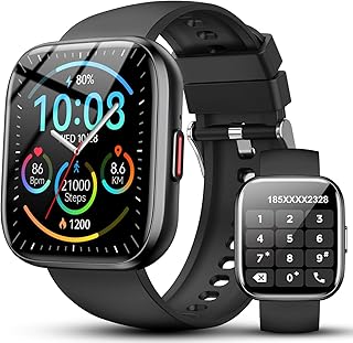 Relógio inteligente homem mulher, 1,85" chamadas Smartwatch com 112 modos desportivos, IP68 impermeável Smart Watch com pulsómetro/monitor de sono/podómetro, pulseira atividade para Android iOS