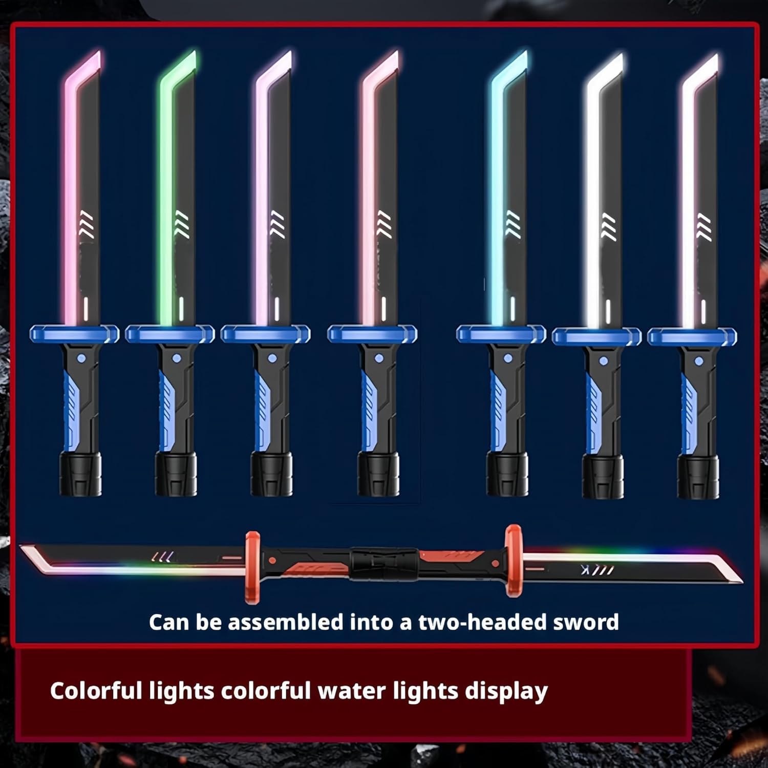Lightsaber 31.5" Spark Sword with Mist Hit Sound, 8 Color Light Up Cyberpunk Swords Toy, for Cosplay, Dueling, Party