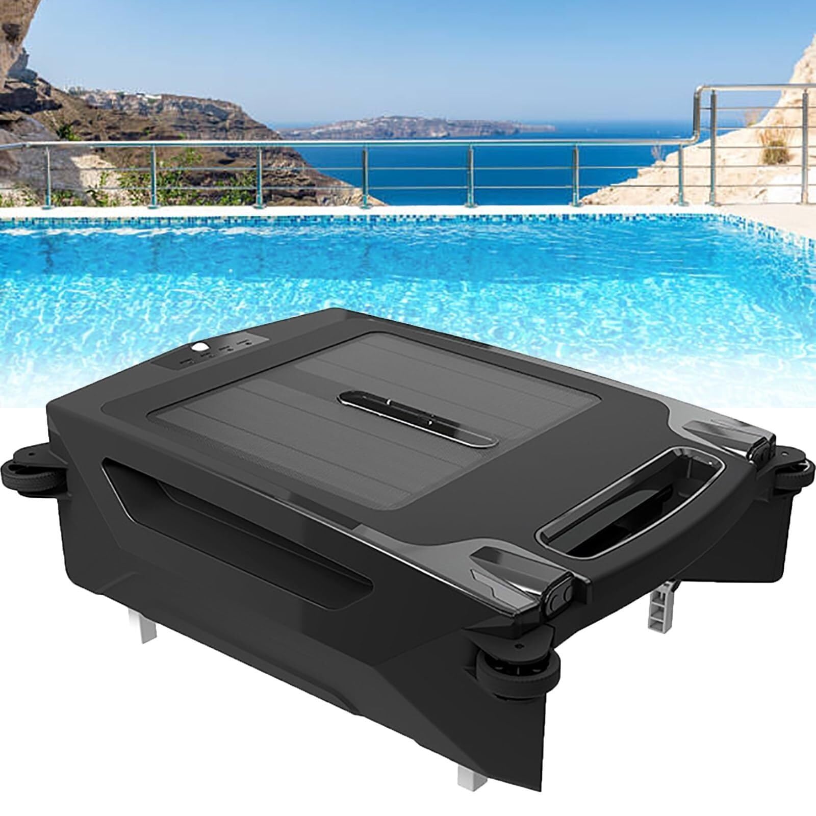 Limpiador solar inalámbrico para piscina, evita obstáculos automáticos, carga dual