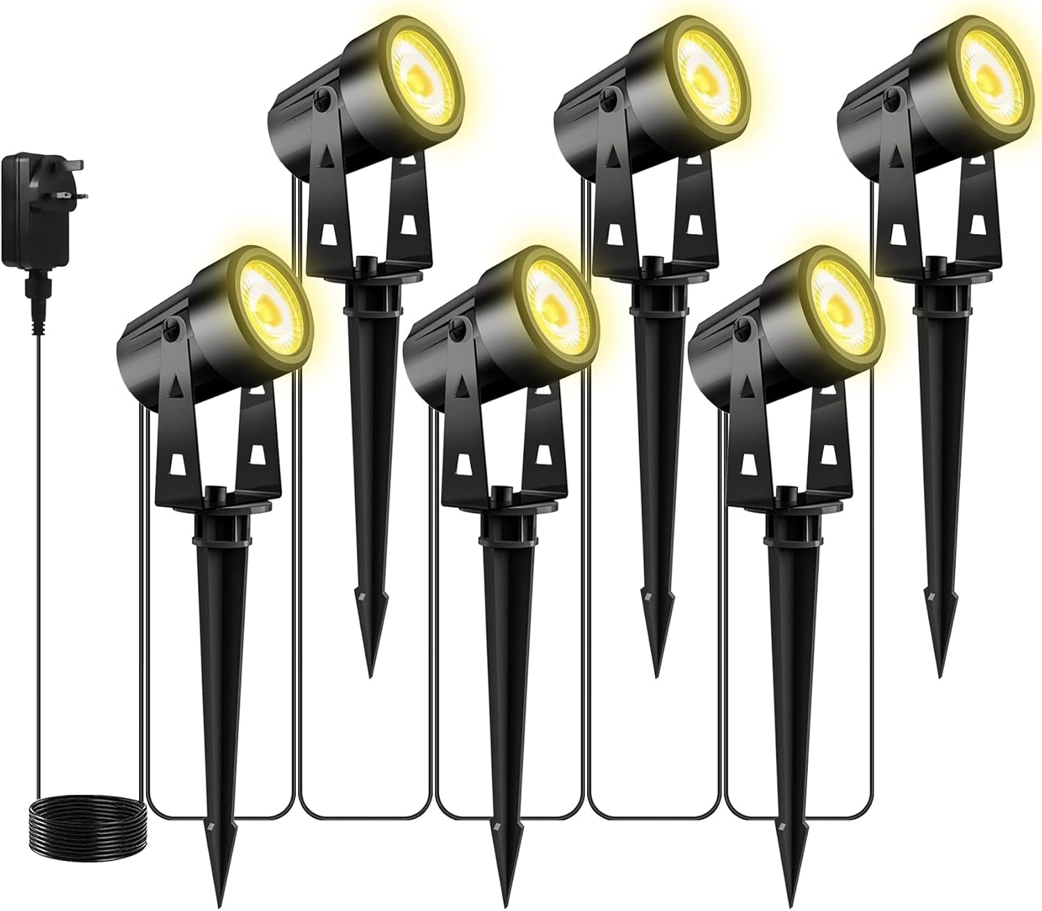 Totofac Garden Spike Lights, 12V 18W Pathway Lights 6Pack COB LED Garden Spotlights，Ip65